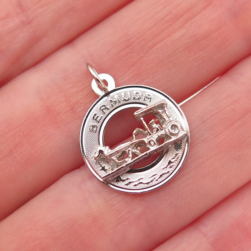 CREA 925 Sterling Silver Vintage Bermuda Carriage Mini Charm Pendant